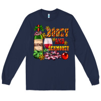 Navy boozy and schmoozy Long Sleeve Tee - AdoDesignShop