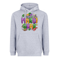 Heather Grey mardi gras Heavyweight Hoodie - MaliasSmallBusiness