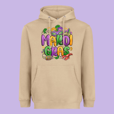 Mardi Gras Heavyweight Hoodie Designed By Maliassmallbusiness