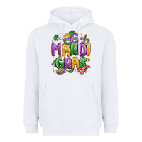 White mardi gras Heavyweight Hoodie - MaliasSmallBusiness