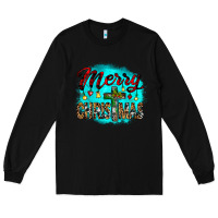 Black merry christmas wood slice ornament Long Sleeve Tee - JahusDesignShop