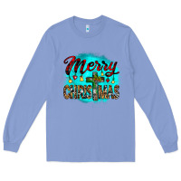 Colony Blue merry christmas wood slice ornament Long Sleeve Tee - JahusDesignShop