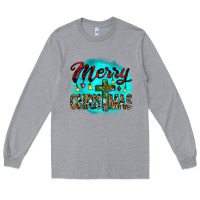 Heather Grey merry christmas wood slice ornament Long Sleeve Tee - JahusDesignShop