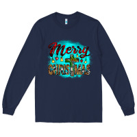 Navy merry christmas wood slice ornament Long Sleeve Tee - JahusDesignShop