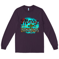 Plum merry christmas wood slice ornament Long Sleeve Tee - JahusDesignShop
