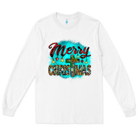 White merry christmas wood slice ornament Long Sleeve Tee - JahusDesignShop