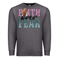 Charcoal Heather faith over fear Premium Sweatshirt - NancyCooperArtShop