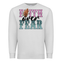 Dove Grey faith over fear Premium Sweatshirt - NancyCooperArtShop