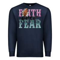 Navy faith over fear Premium Sweatshirt - NancyCooperArtShop