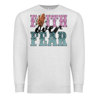 Oatmeal Heather faith over fear Premium Sweatshirt - NancyCooperArtShop