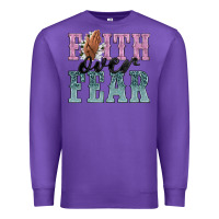 Purple faith over fear Premium Sweatshirt - NancyCooperArtShop