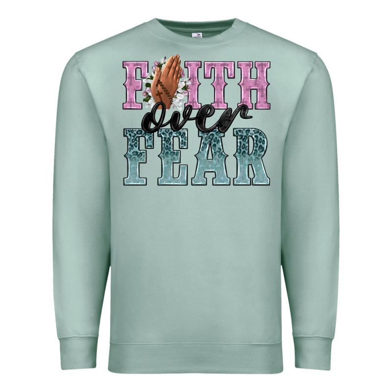 Faith Over Fear Premium Sweatshirt by NancyCooperArtShop | Teevron