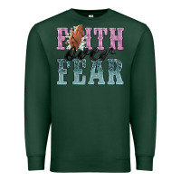 Sports Green faith over fear Premium Sweatshirt - NancyCooperArtShop