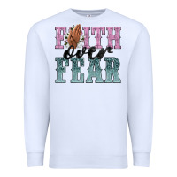 White faith over fear Premium Sweatshirt - NancyCooperArtShop