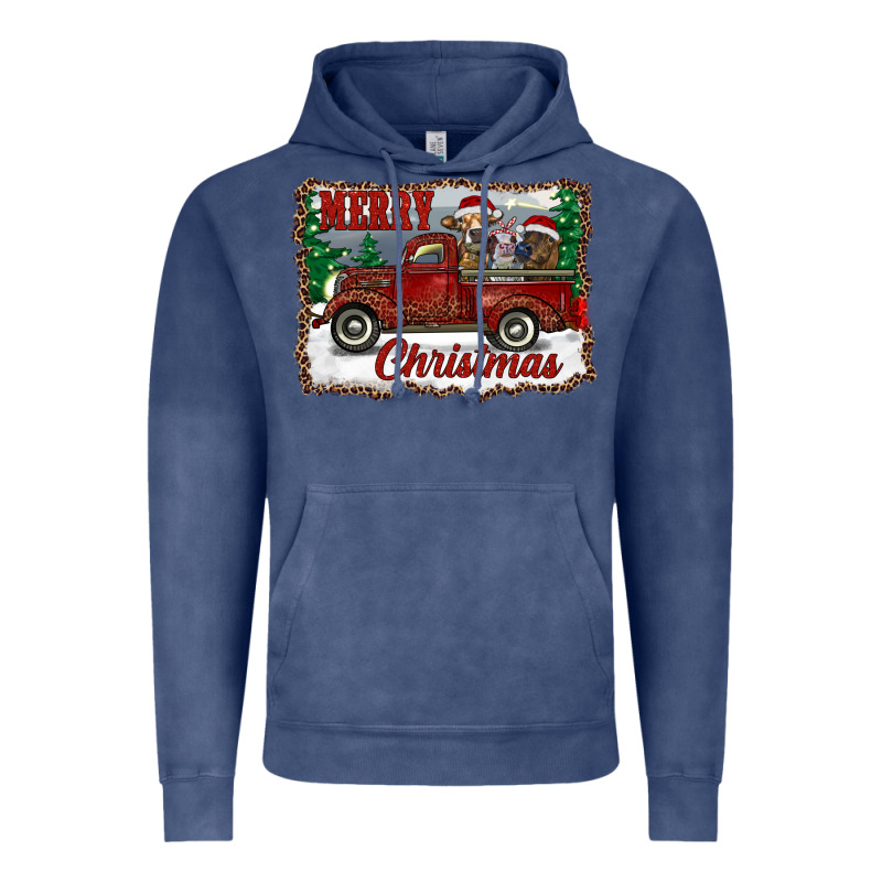 Christmas Truck With Cows Vintage Hoodie by RanaPortraitStore | Teevron