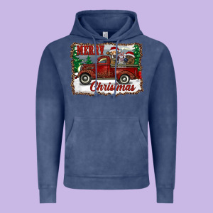Christmas Truck With Cows Vintage Hoodie Designed By Ranaportraitstore