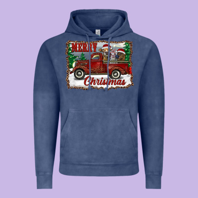 Christmas Truck With Cows Vintage Hoodie Designed By Ranaportraitstore