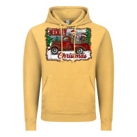 Vintage Mustard christmas truck with cows Vintage Hoodie - RanaPortraitStore