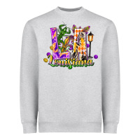 Heather Grey louisiana la mardi gras Heavyweight Sweatshirt - FaDigitalArtStudio