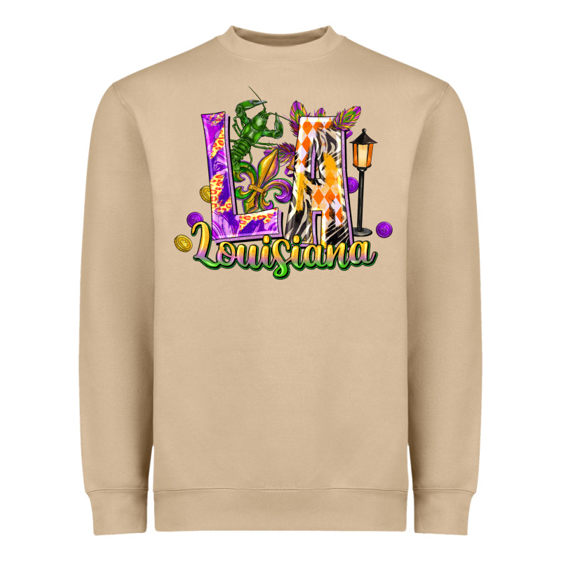 Louisiana La Mardi Gras Heavyweight Sweatshirt by FaDigitalArtStudio | Teevron