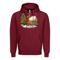 Burgundy Christmas cookies Zipper Hoodie - Jasminsmagicworld