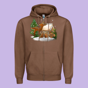 Christmas Cookies Zipper Hoodie Designed By Jasminsmagicworld