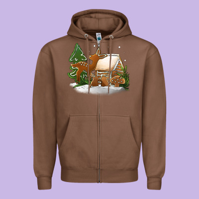 Christmas Cookies Zipper Hoodie Designed By Jasminsmagicworld