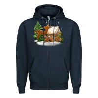Navy Christmas cookies Zipper Hoodie - Jasminsmagicworld