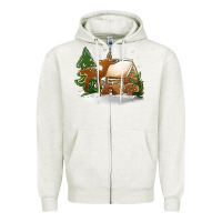 Oatmeal Heather Christmas cookies Zipper Hoodie - Jasminsmagicworld