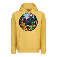 Antique Gold jersey giant rooster christmas Premium Hoodie - LillyAllenDesigns