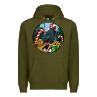 Army Green jersey giant rooster christmas Premium Hoodie - LillyAllenDesigns