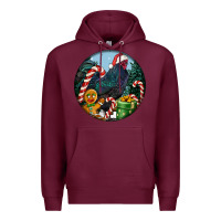 Burgundy jersey giant rooster christmas Premium Hoodie - LillyAllenDesigns