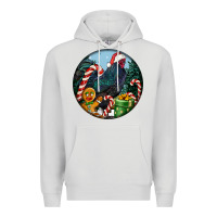 Dove Grey jersey giant rooster christmas Premium Hoodie - LillyAllenDesigns