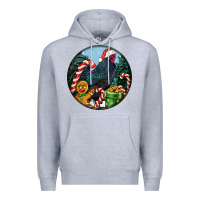 Heather Grey jersey giant rooster christmas Premium Hoodie - LillyAllenDesigns