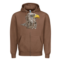 Chestnut American White Sea Eagle Head Zipper Hoodie - LillyAllenDesigns