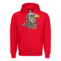 Red American White Sea Eagle Head Zipper Hoodie - LillyAllenDesigns