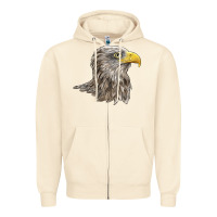 Sandshell American White Sea Eagle Head Zipper Hoodie - LillyAllenDesigns