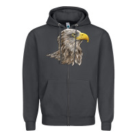 Smoke American White Sea Eagle Head Zipper Hoodie - LillyAllenDesigns