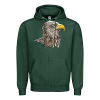Sports Green American White Sea Eagle Head Zipper Hoodie - LillyAllenDesigns