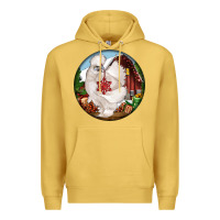 Antique Gold silkie chicken christmas Premium Hoodie - LillyAllenDesigns
