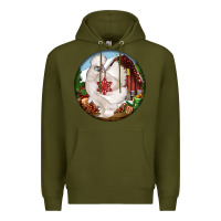 Army Green silkie chicken christmas Premium Hoodie - LillyAllenDesigns