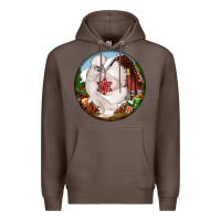Coffee silkie chicken christmas Premium Hoodie - LillyAllenDesigns