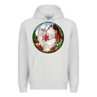Dove Grey silkie chicken christmas Premium Hoodie - LillyAllenDesigns