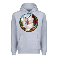 Heather Grey silkie chicken christmas Premium Hoodie - LillyAllenDesigns