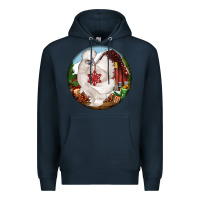 Navy silkie chicken christmas Premium Hoodie - LillyAllenDesigns
