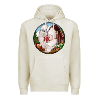 Oatmeal Heather silkie chicken christmas Premium Hoodie - LillyAllenDesigns