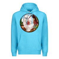 Ocean Blue silkie chicken christmas Premium Hoodie - LillyAllenDesigns