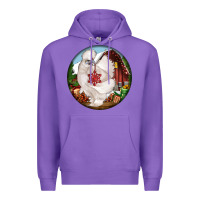 Purple silkie chicken christmas Premium Hoodie - LillyAllenDesigns