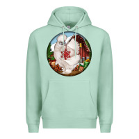 Seafoam silkie chicken christmas Premium Hoodie - LillyAllenDesigns