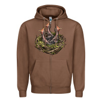 Chestnut Bird Nest With Baby Birds Zipper Hoodie - LillyAllenDesigns